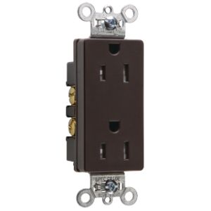 PASS AND SEYMOUR TR26252 Duplex Receptacle, 15A, 125V, Tamper Resistant, Brown | CH4MNT