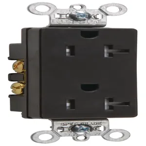 PASS AND SEYMOUR TR26342-BK Duplex Receptacle, 20A, 125V, Tamper Resistant, Black | CH4MPA