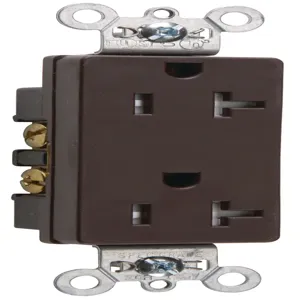 PASS AND SEYMOUR TR26342 Duplex Receptacle, 20A, 125V, Tamper Resistant, Brown | CH4MNZ