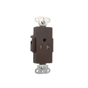 PASS AND SEYMOUR TR26361 Heavy Duty Single Receptacle, 20A, 125V, Tamper Resistant, Brown | CH4LKD