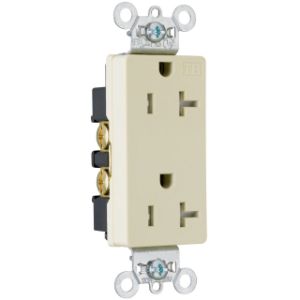 PASS AND SEYMOUR TR26362-I Heavy Duty Duplex Receptacle, 20A, 125V, Tamper Resistant, Ivory | CH4LJR