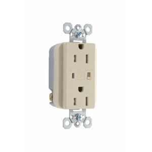 PASS AND SEYMOUR TR5262-ISP Extra Heavy Duty Duplex Receptacle, Tamper Resistant, Surge Protective Ivory | CH4LGR