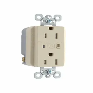 PASS AND SEYMOUR TR5262-ISP Extra Heavy Duty Duplex Receptacle, Tamper Resistant, Surge Protective Ivory | CH4LGR