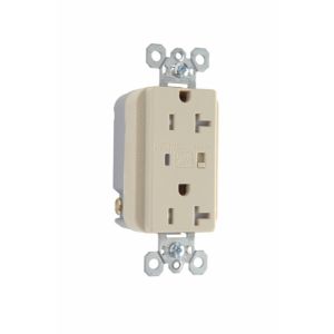 PASS AND SEYMOUR TR5362-ISP Extra Heavy Duty Duplex Receptacle, Tamper Resistant, Surge Protective Ivory | CH4LGT