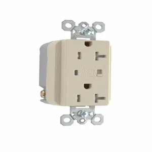 PASS AND SEYMOUR TR5362-ISP Extra Heavy Duty Duplex Receptacle, Tamper Resistant, Surge Protective Ivory | CH4LGT