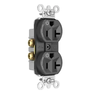 PASS AND SEYMOUR TR5362CDBK Hard Use Duplex Receptacle, Spec Grade, Plug Load controllable, 20A, 125V, Black | CH4DKD