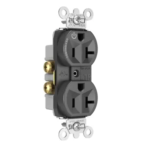 PASS AND SEYMOUR TR5362CHBK Hard Use Duplex Receptacle, Spec Grade, Plug Load controllable, 20A, 125V, Black | CH4DKE