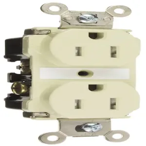 PASS AND SEYMOUR TR62-I Duplex Receptacle, Spec Grade, Tamper Resistant, 15A, 125V, Ivory | CH4LPE