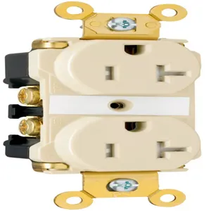 PASS AND SEYMOUR TR63-I Duplex Receptacle, Spec Grade, Tamper Resistant, 20A, 125V, Ivory | CH4LPL