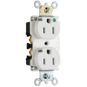 PASS AND SEYMOUR TR8300-HPI Heavy Duty Duplex Receptacle, Hospital Grade, Power Indicating, 20A, Brown | CH3ZLR