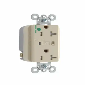 PASS AND SEYMOUR TR8300-ISP Extra Heavy Duty Duplex Receptacle, Hospital Grade, Surge Protective, Ivory | CH4LKL