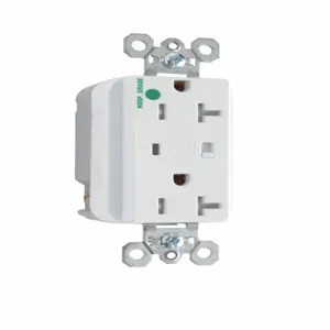 PASS AND SEYMOUR TR8300-WSP Extra Heavy Duty Duplex Receptacle, Hospital Grade, Surge Protective, White | CH4LKQ