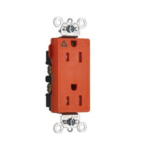 PASS AND SEYMOUR TRIG26262 Isolated Ground Receptacle, Tamper Resistant, 15A, 125V, Orange | CH4LMC