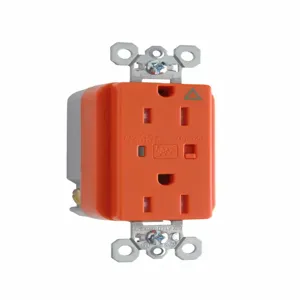 PASS AND SEYMOUR TRIG5262-OSP Isolated Ground Receptacle, Tamper-Resistant, Surge Protective, Duplex, Orange | CH4LNX