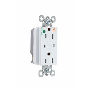 PASS AND SEYMOUR TRIG8200-WSP Duplex Receptacle, Hospital Grade, Tamper Resistant, Isolated Ground, White | CH4LKV
