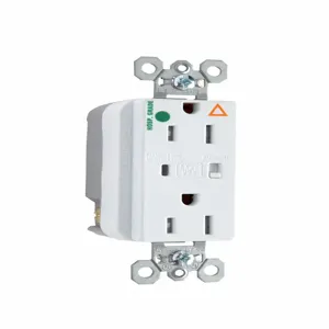 PASS AND SEYMOUR TRIG8200-WSP Duplex Receptacle, Hospital Grade, Tamper Resistant, Isolated Ground, White | CH4LKV