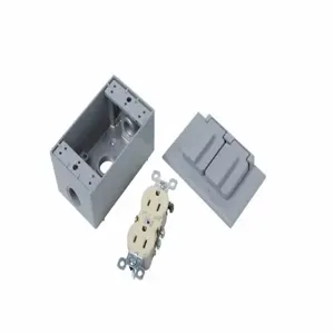 PASS AND SEYMOUR WPOUTKIT Weatherproof Outlet Kit, Gray | CH4MXH