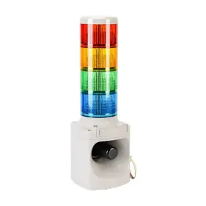 PATLITE LKEH-402FEPUL-RYGB LED Signal Tower, 4 Tiers, 100mm Dia., Red/Amber/Green/Blue | CV7QYG