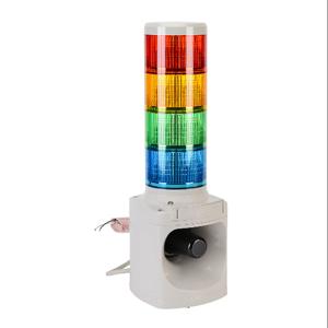 PATLITE LKEH-402FEUL-RYGB LED Signal Tower, 4 Tiers, 100mm Dia., Red/Amber/Green/Blue | CV7QYH