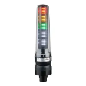 PATLITE LS7-302DBWC9-RYGNN LED Signal Tower, 3 Tiers, 70mm Dia., Red/Amber/Green, Permanent Light Function, 1 Alarm | CV7QZM