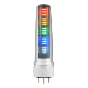 PATLITE LS7-502WC-RYGBC LED Signal Tower, Tiers, 70mm Dia., Red/Amber/Green/Blue/Clear, Permanent Light Function | CV7RAB