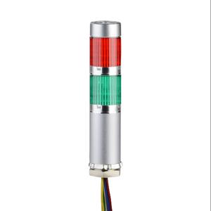 PATLITE MES-202A-RG LED Signal Tower, 2 Tiers, 25mm Dia., Red/Green, Permanent Light Function, 24 VDC | CV7RAN