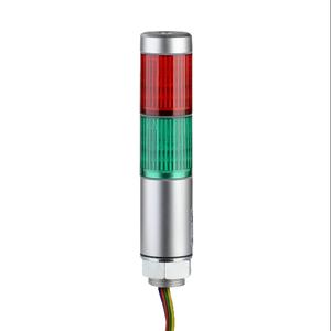 PATLITE MPS-202-RG LED-Signalsäule, 2 Etagen, 30 mm Durchmesser, Rot/Grün, Dauerlichtfunktion, 24 VAC/VDC | CV7RBL