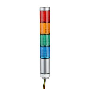 PATLITE MPS-402-RYGB LED-Signalturm, 4 Etagen, 30 mm Durchmesser, Rot/Bernstein/Grün/Blau, Dauerlichtfunktion | CV7RBR