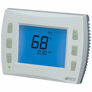 PECO CONTROL SYSTEMS TW180-1 Fan Coil Thermostat, Fan Coil Unit, Digital, Heat and Cool, Auto/Manual | CT7NUF 804G36