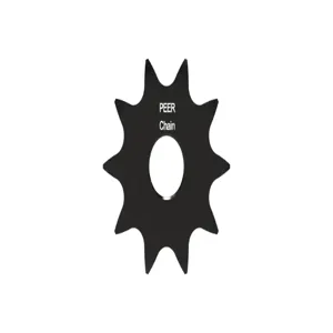 PEER CHAIN 43143 Sprocket, 3/8 Inch Size, Plain Bore, Hardened Teeth, Black Oxide | CL7ZTR