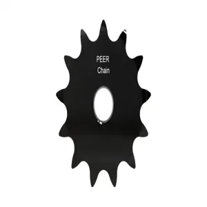 PEER CHAIN 43146 Sprocket, 1/2 Inch Size, Plain Bore, Hardened Teeth, Black Oxide | CL7ZUE