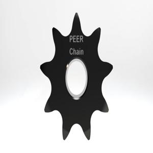 PEER CHAIN 43167 Sprocket, 1/2 Inch Size, Plain Bore, Hardened Teeth, Black Oxide | CL8BFN