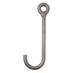 PEERLESS JBA050 J Hook, Steel, 80 Grade, Eye/Straight, 1/2 Inch Size Trade Size, 650 lb Working Load Limit | CT7PJV 49CZ72