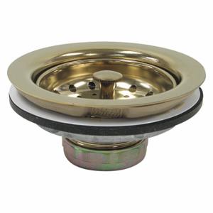 PERFECT EQUIPMENT 59-3106 Sink Strainer, 1 1/2 Inch Pipe Dia, Zinc Die Cast, Brass, 4 1/2 Inch Length, Round | CT7PYV 415F46