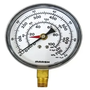 PETERSEN PRODUCTS 312-800-B Pressure Gauge, Compound, 700 kPa, 100 Psi | CF3CFX