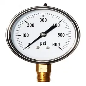 PETERSEN PRODUCTS 938-9300-1060 Pressure Gauge, 2.5 Inch Dial Size, 0-600 Psi | CF2XZT