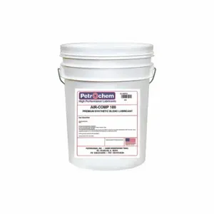 PETROCHEM AIR-COMP 100-005 Compressor Oil, 5 Gal, Pail, 30 Sae Grade, 100 Iso Viscosity Grade, 97 Viscosity Index | CT7QDH 45VG03