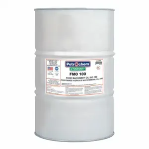 PETROCHEM FMO 100-055 Hydraulic Oil, Mineral, 55 Gal, Drum, Iso Viscosity Grade 100, H1 Food Grade, Sae Grade 30 | CT7QGE 45VG19