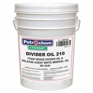 PETROCHEM FOODSAFE DIVIDER OIL 210-005 Machine Oils, Mineral, 5 Gal, Pail, Iso Viscosity Grade 32/46, Nsf Rating H3 Food Grade | CT7QKG 40P253
