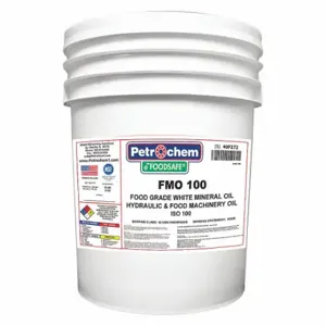 PETROCHEM FOODSAFE FMO 100-005 Hydraulic Oil, Mineral, 5 Gal, Pail, Iso Viscosity Grade 100, H1 Food Grade, Sae Grade 30 | CT7QFW 40P272