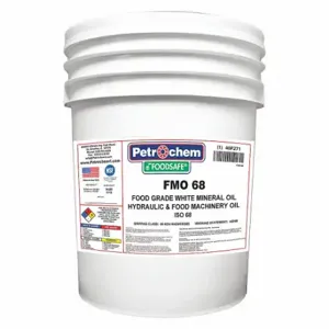 PETROCHEM FOODSAFE FMO 68-005 Hydraulic Oil, Mineral, 5 Gal, Pail, Iso Viscosity Grade 68, H1 Food Grade, Sae Grade 20 | CT7QGC 40P271