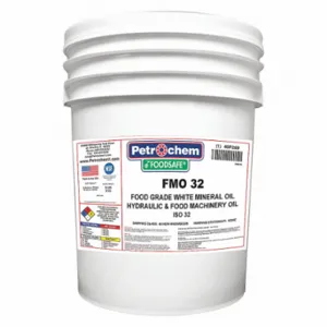 PETROCHEM FOOSAFE FMO 32-005 Hydraulic Oil, Mineral, 5 Gal, Pail, Iso Viscosity Grade 32, H1 Food Grade, Sae Grade 10W | CT7QGA 40P269