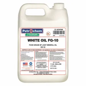 PETROCHEM WO FG-10-001 Hydraulic Oil, Mineral, 1 Gal, Jug, Iso Viscosity Grade 10, H1 Food Grade, Sae Grade 5W | CT7QFH 45VF49