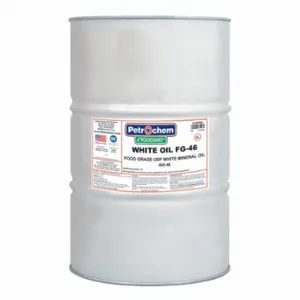 PETROCHEM WO FG-46-055 Hydraulic Oil, Mineral, 55 Gal, Drum, Iso Viscosity Grade 46, H1 Food Grade, Sae Grade 15W | CT7QHQ 45VG47