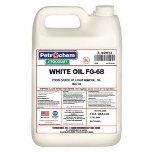 PETROCHEM WO FG-68-001 Hydraulic Oil, Mineral, 1 Gal, Jug, Iso Viscosity Grade 68, H1 Food Grade, Sae Grade 20 | CT7QFU 45VF53