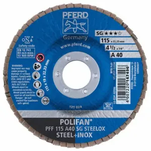 PFERD 62150 Flap Disc, 40 Grit, Type 27, 4-1/2 Inchx7/8 Inch | CT7QRQ 216L50