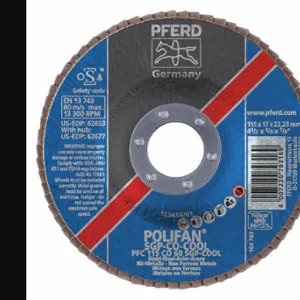 PFERD 62653 Flap Disc, Co-Cool, 60Grit, T29, 4-1/2 Inchx7/8 Inch | CT7QRT 216L57