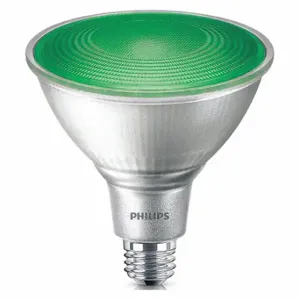 PHILIPS 13.5PAR38/PER/GREEN/ND/ULW/G/120V 4/1FB LED Bulb, PAR | CT7RMN 448K88