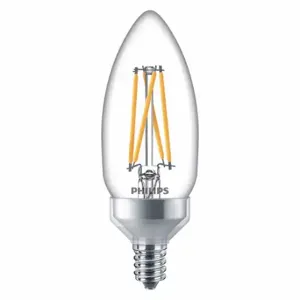 PHILIPS 3.3B11/PER/927-922/CL/G/E12/WGX 1FB T20 LED Bulb, B, B11, Candelabra Screw | CT7RLA 54YP67