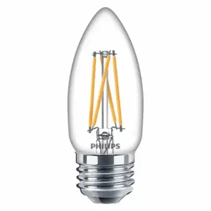 PHILIPS 5.5B11/PER/927-922/CL/G/E26/WGX 1FB T20 LED Bulb, B, B11, Medium Screw | CT7RLB 54YP72